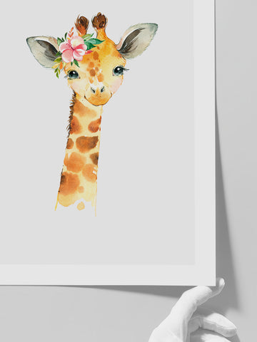 Sevimli Zürafa - Art Print
