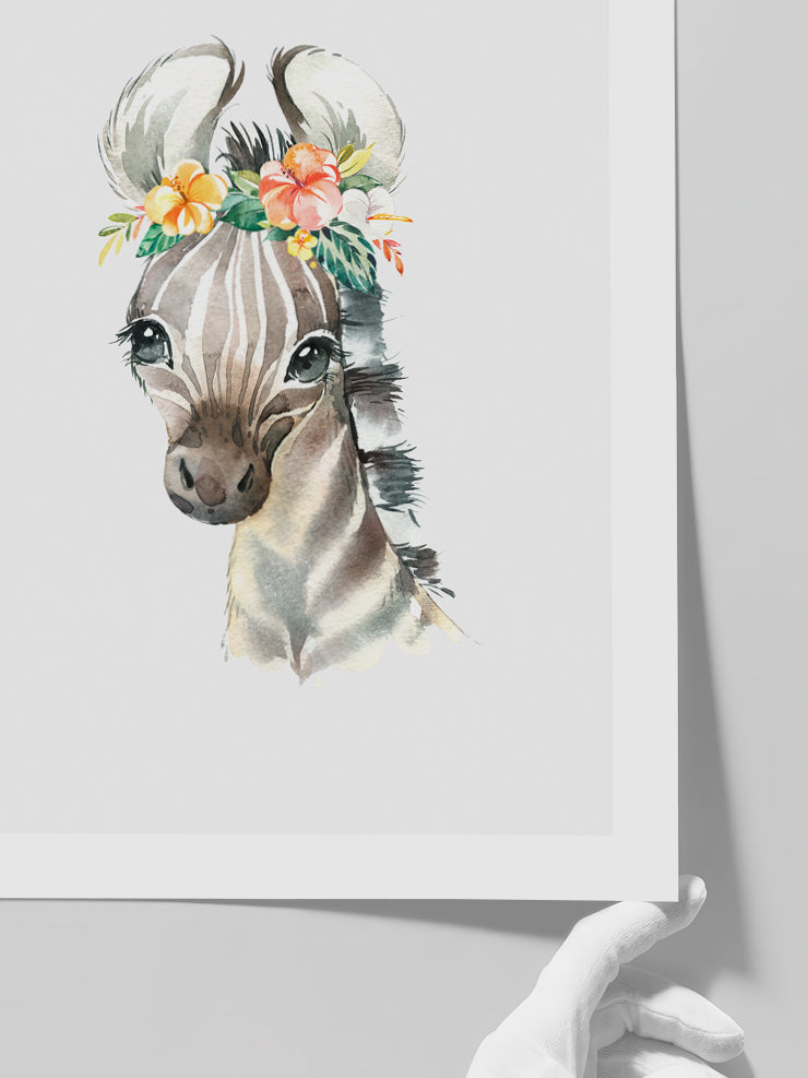 Sevimli Zebra - Art Print