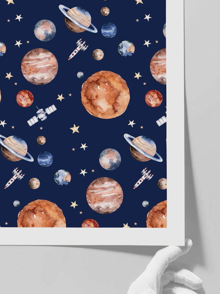 Gezegenler Ve Yıldızlar  - Art Print