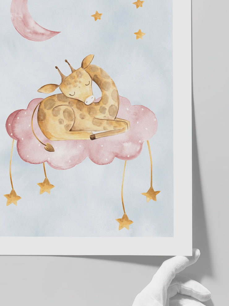 Uyuyan Zürafa - Art Print  Poster
