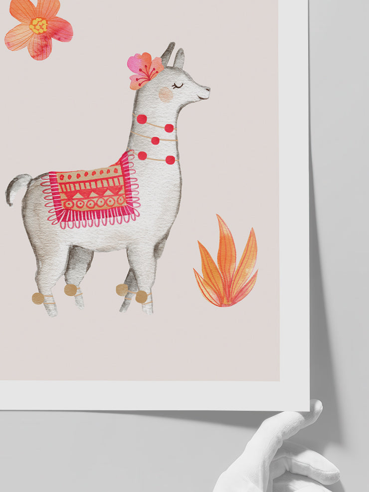 Şirin Lama N2 - Art Print  Poster