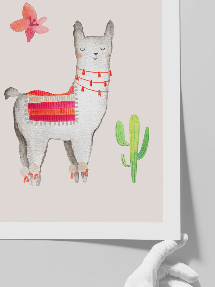 Şirin Lama N3 - Art Print  Poster