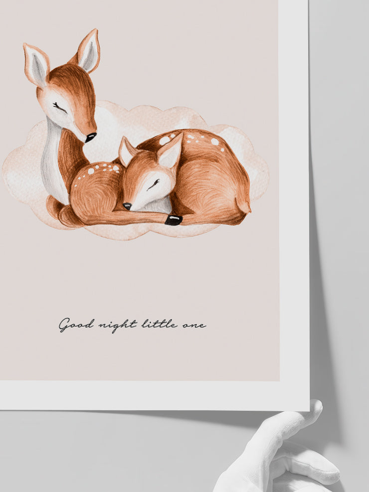 Good Night Bambi - Art Print  Poster