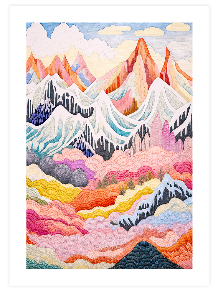 Colorful Mountains N2 - Art Print Ürün ana görseli