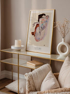 Egon Schiele Crouching Nude Back View - Art Print