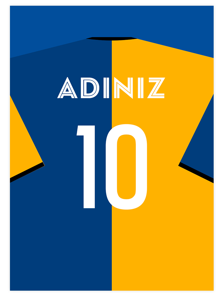 Futbol Forması İki Renk Kişiye Özel - Art Print  Poster