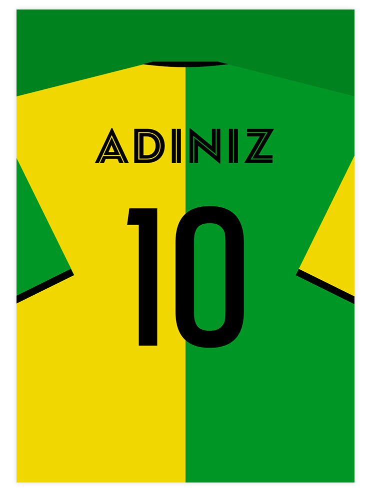 Futbol Forması İki Renk Kişiye Özel - Art Print  Poster