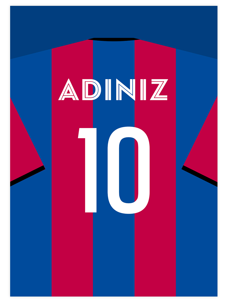 Futbol Forması Çizgili Kişiye Özel - Art Print  Poster