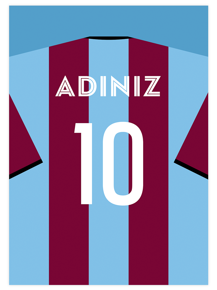 Futbol Forması Çizgili Kişiye Özel - Art Print  Poster