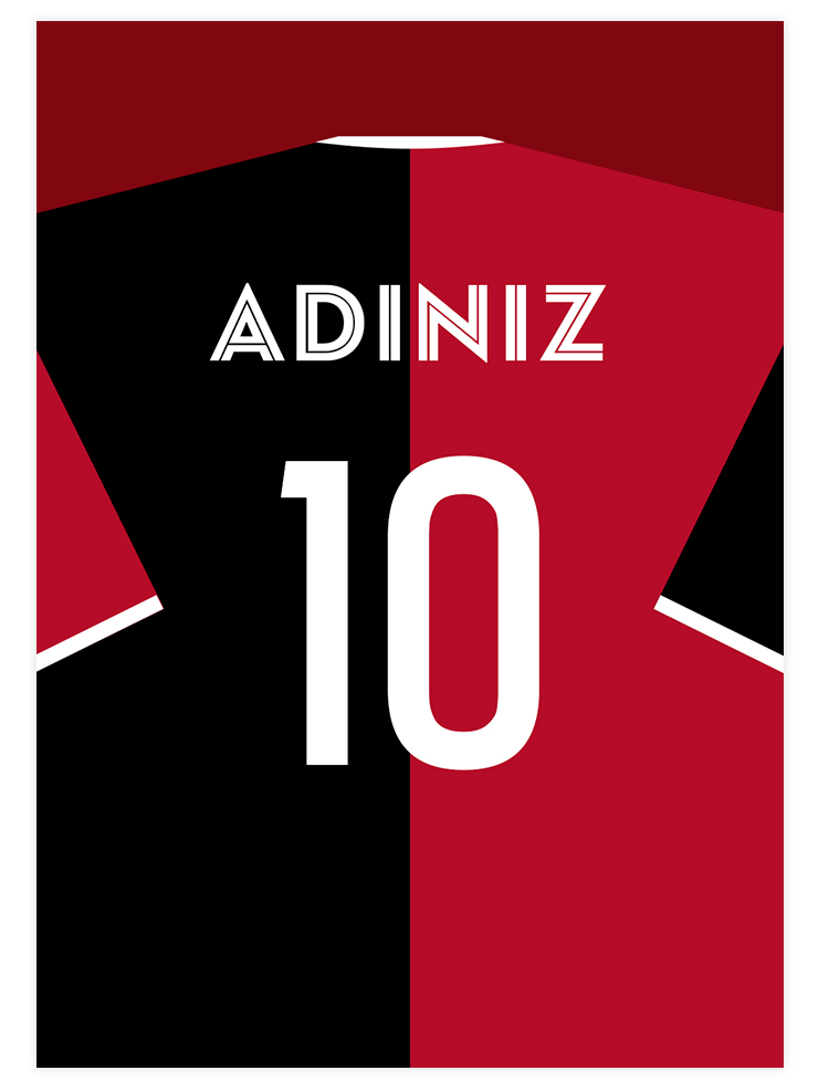 Futbol Forması İki Renk Kişiye Özel - Art Print  Poster