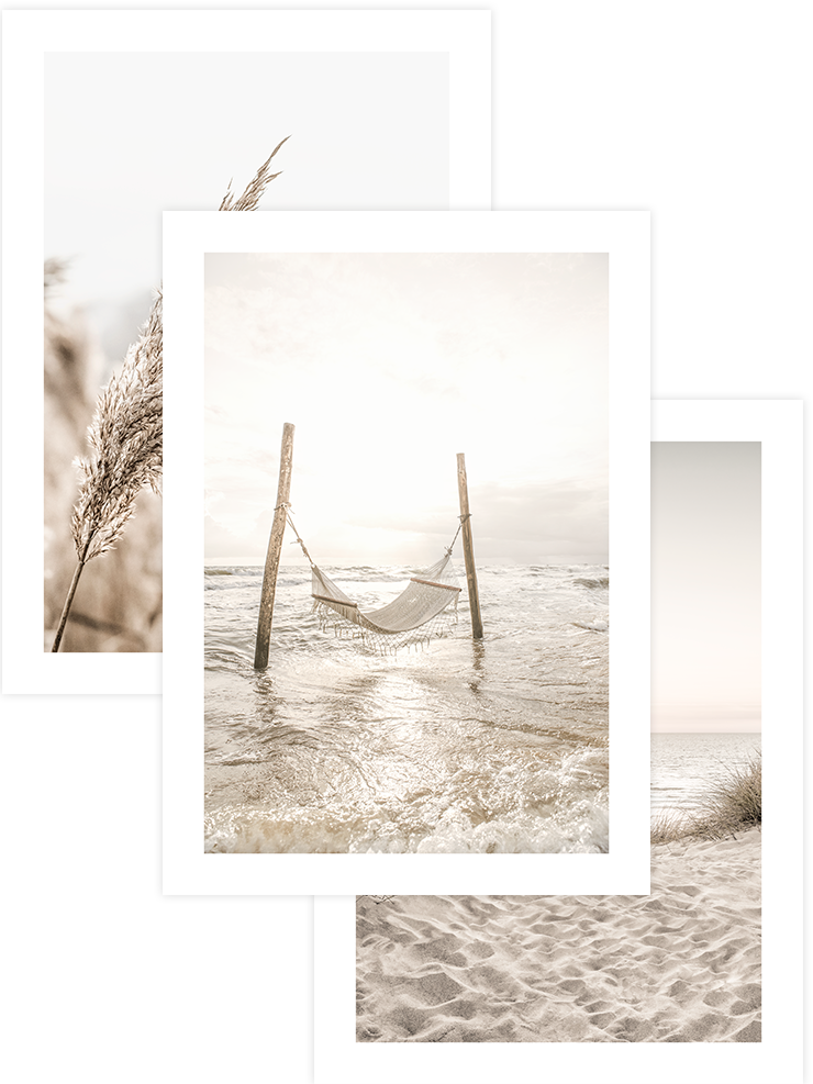 Beige Shine - Poster Seti Trio Fotoğraflar Poster