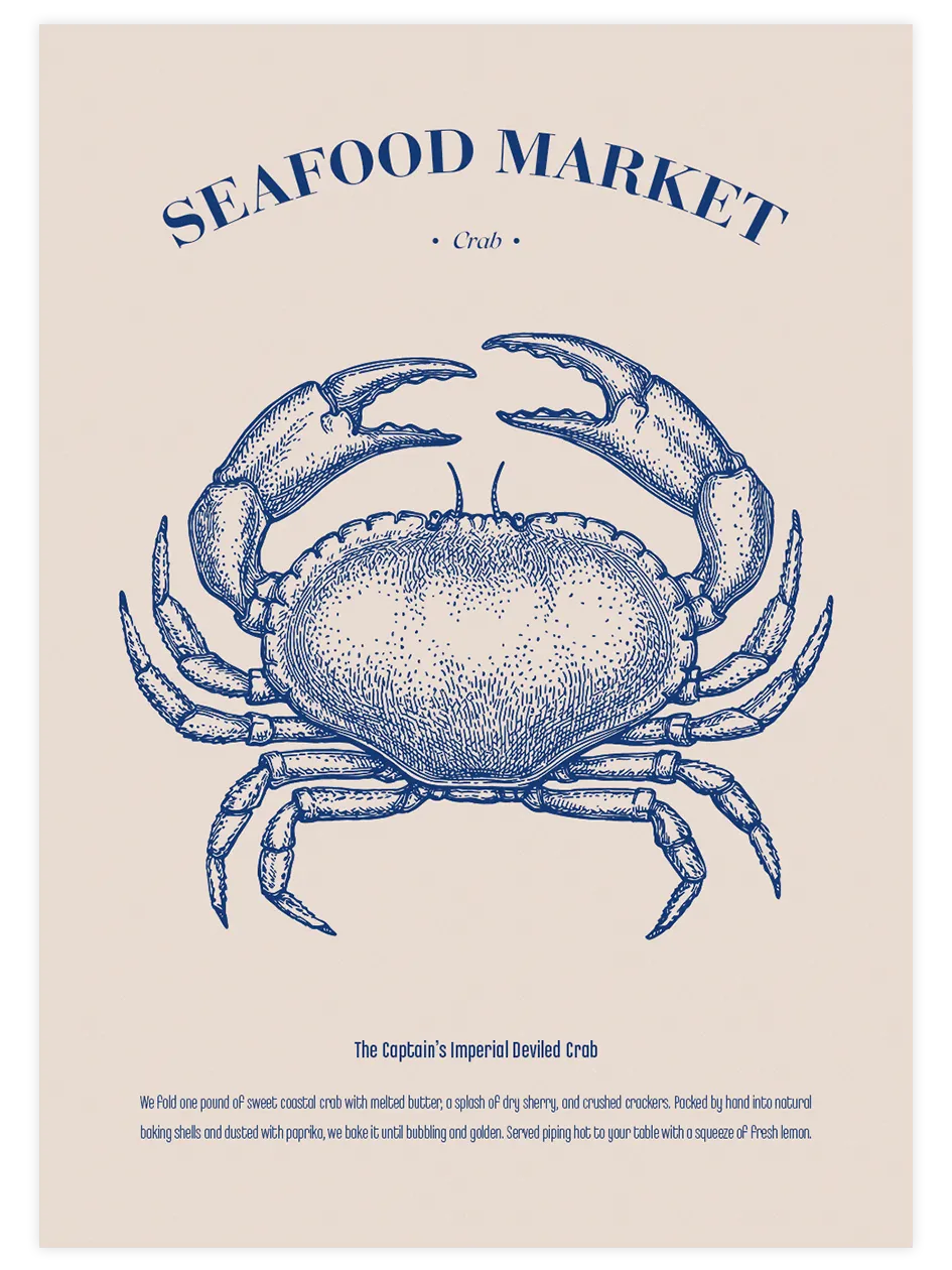 Seafood Market Crab - Art Print