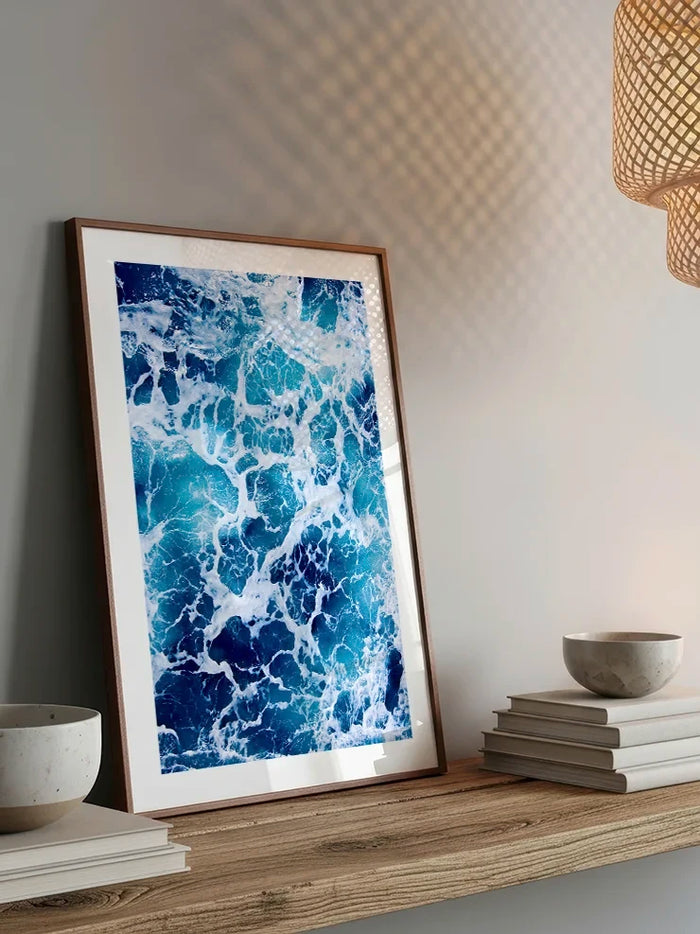 Turkuaz deniz suyu ve dalga deseni