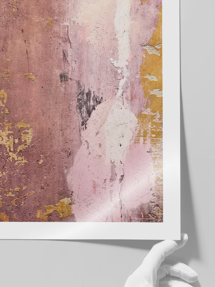 Pembe Soyut Sanat - Art Print