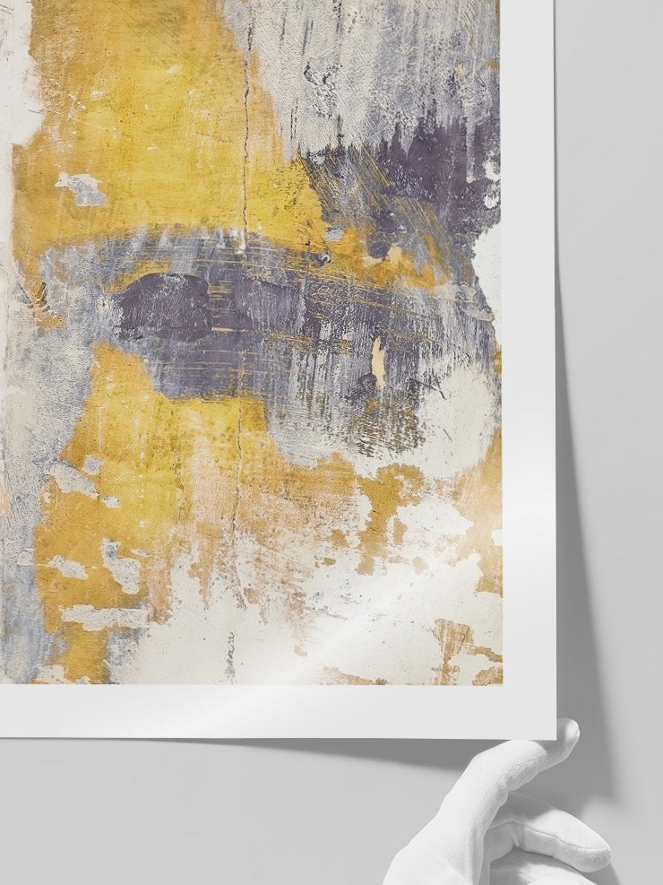 Sarı Soyut Sanat - Art Print  Poster