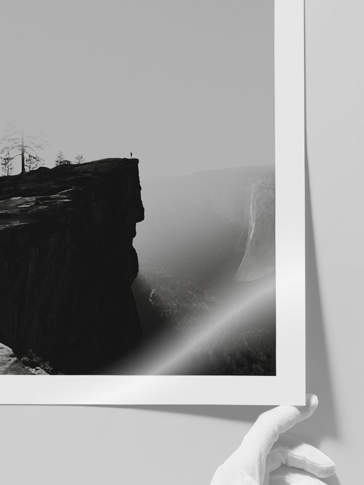 Siyah Beyaz Dağ - Art Print