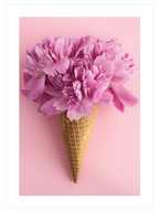 Pembe Çiçekli Dondurma - Art Print