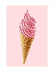 Çilekli Dondurma Poster - Giclée Baskı