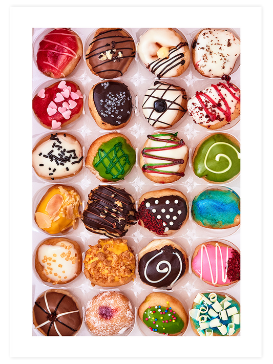Rengârenk Donutlar Poster - Giclée Baskı