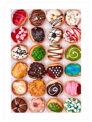 Rengârenk Donutlar - Art Print