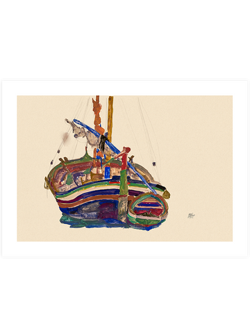 Egon Schiele Trieste Fishing Boat - Art Print