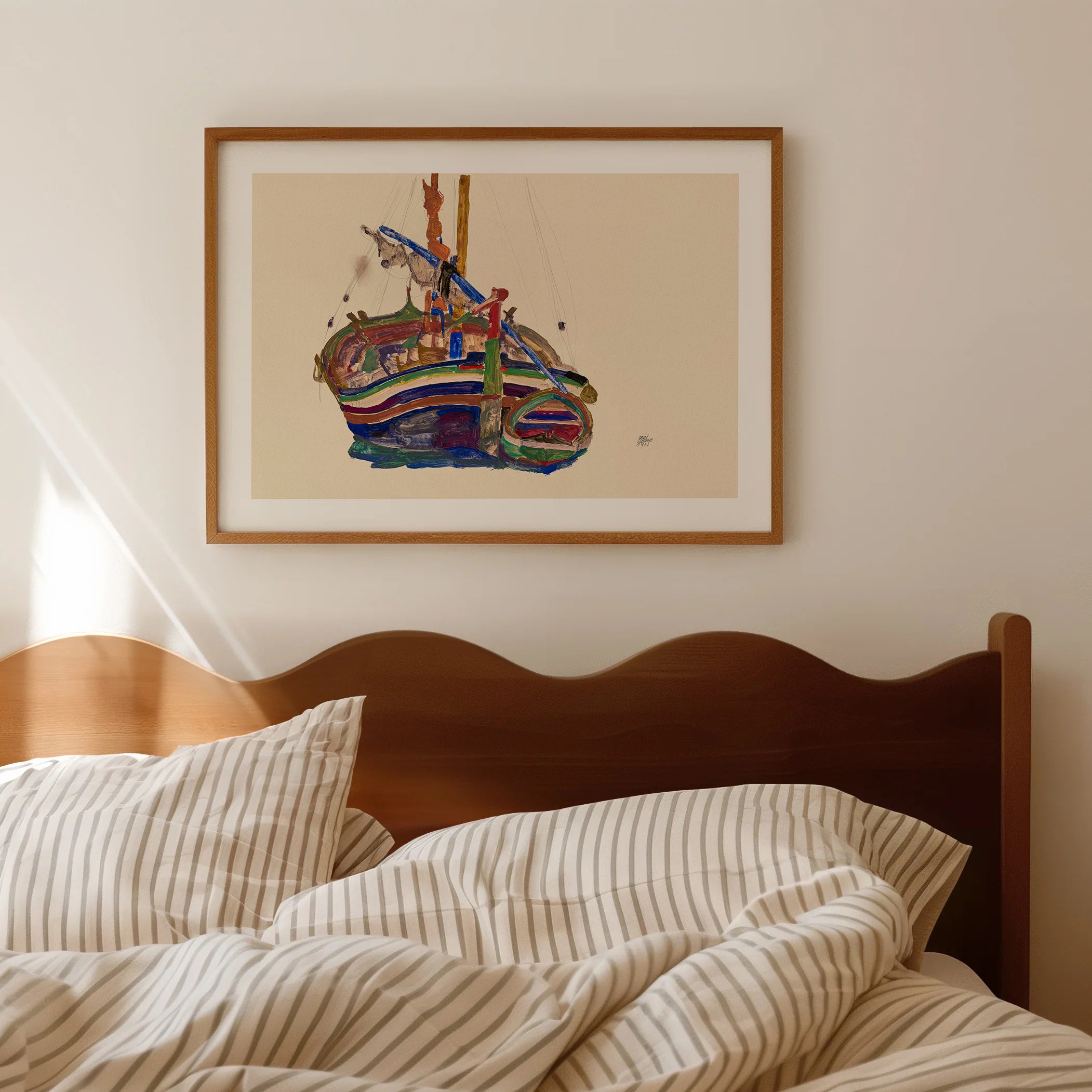 Egon Schiele Trieste Fishing Boat - Art Print