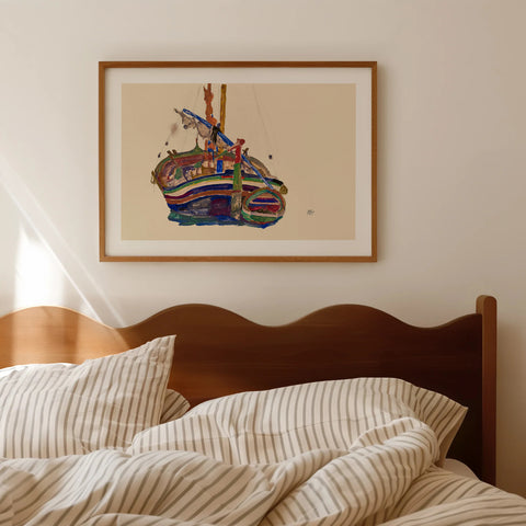 Egon Schiele Trieste Fishing Boat - Art Print