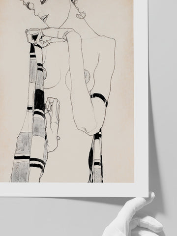Egon Schiele Standing Woman - Art Print
