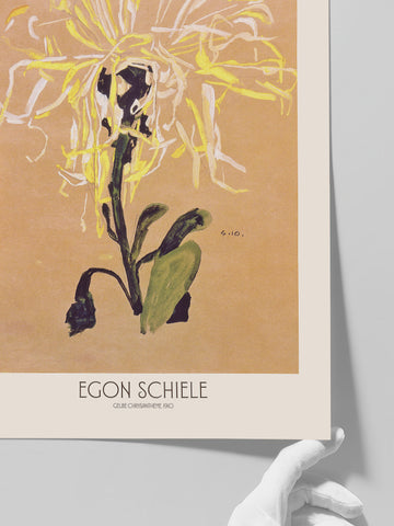 Egon Schiele Yellow Chrysanthemum - Art Print