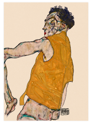 Egon Schiele Woman Seated & Autoportrait - Poster Seti Duo