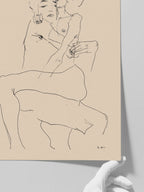 Egon Schiele Couple Embracing - Art Print