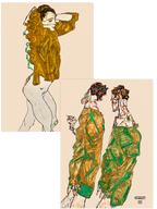 Egon Schiele Two Men & A Woman - Poster Seti Duo