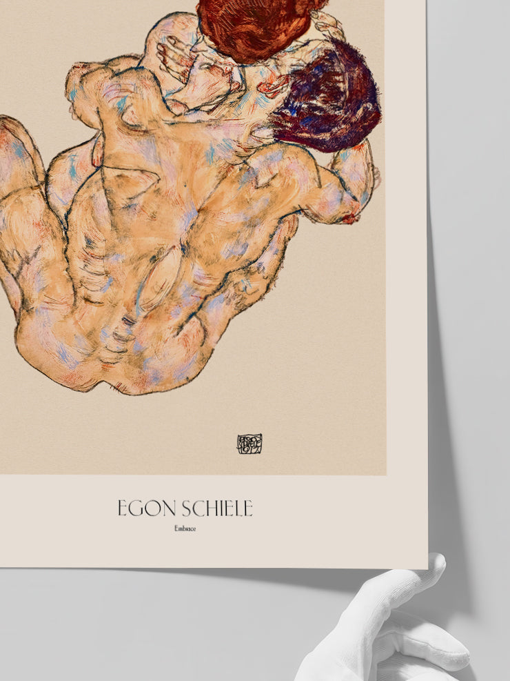 Egon Schiele Erkek ve Kadın, Sarılma - Art Print  Poster