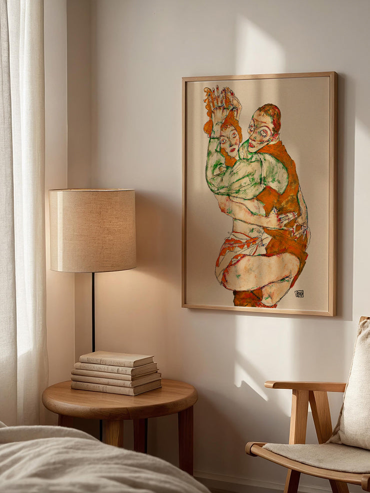 Egon Schiele Lovemaking - Art Print Ürün ikincil görseli