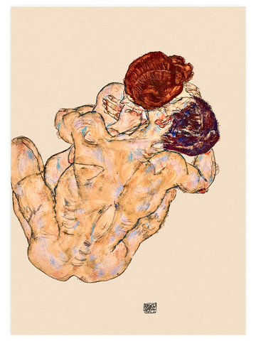 Egon Schiele Man and Woman, Hug - Art Print