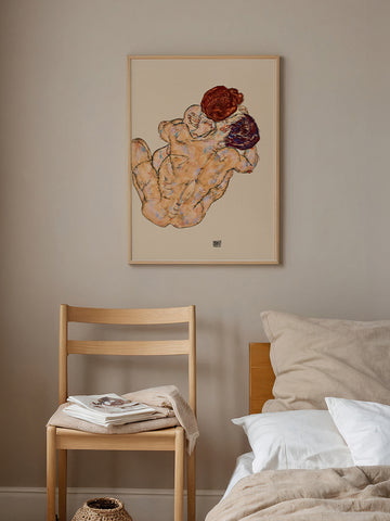 Egon Schiele Man and Woman, Hug - Art Print