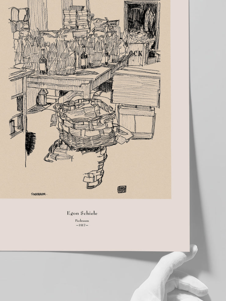 Egon Schiele Packing Room Sketch - Art Print  Poster