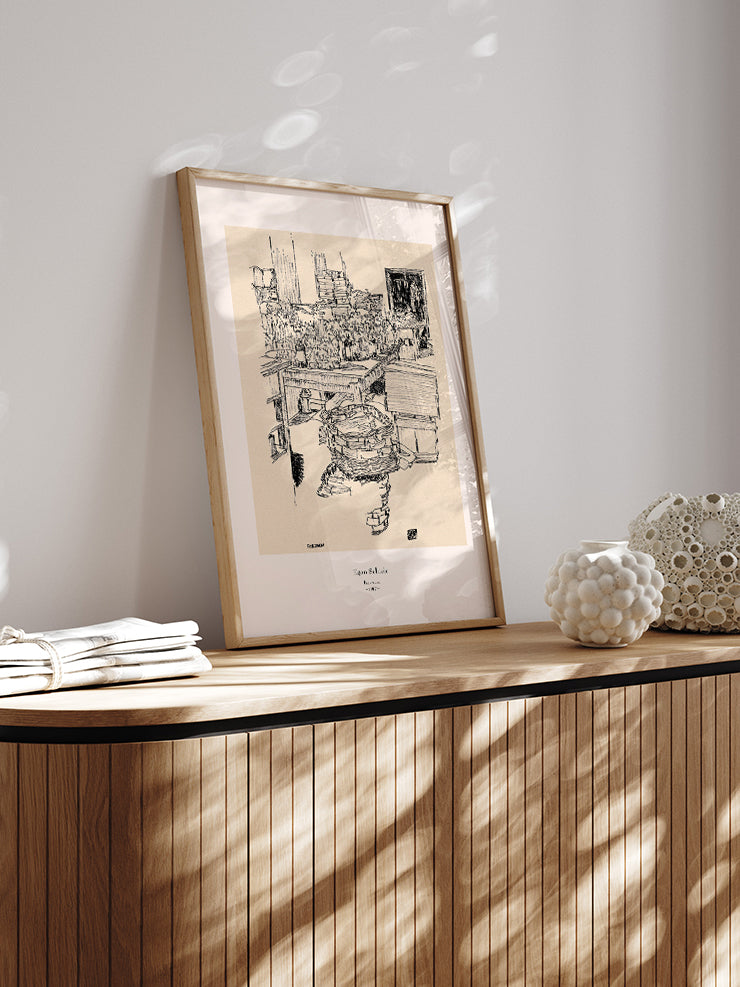 Egon Schiele Packing Room Sketch - Art Print