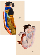 Egon Schiele The Dancer & The Nude - Poster Seti Duo