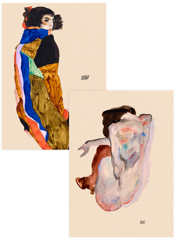 Egon Schiele The Dancer & The Nude - Poster Seti Duo