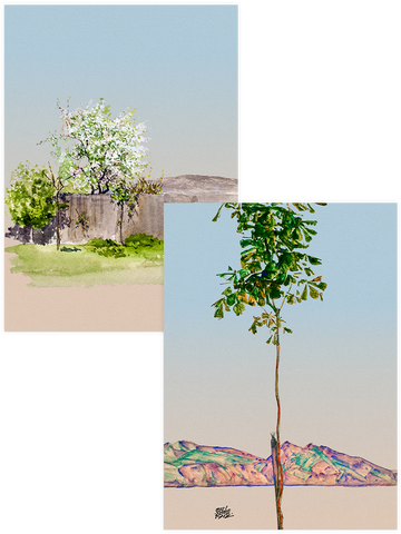 Egon Schiele Trees - Poster Seti Duo