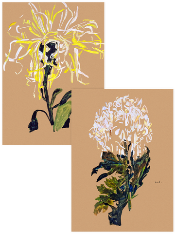 Egon Schiele Chrysanthemums - Poster Seti Duo