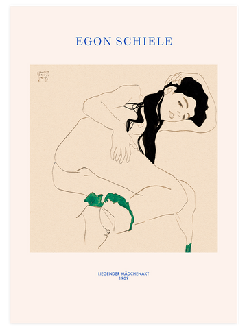 Egon Schiele Reclining Nude Girl - Art Print