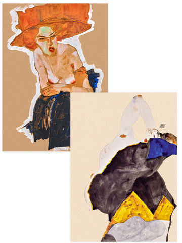 Egon Schiele Female Figures - Poster Seti Duo