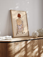 Egon Schiele Seated Woman in Underwear - Art Print