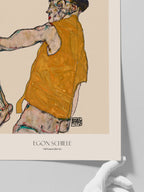Egon Schiele Self-Portrait in Yellow Vest - Art Print