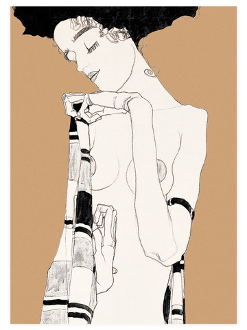 Egon Schiele Standing Girl - Art Print