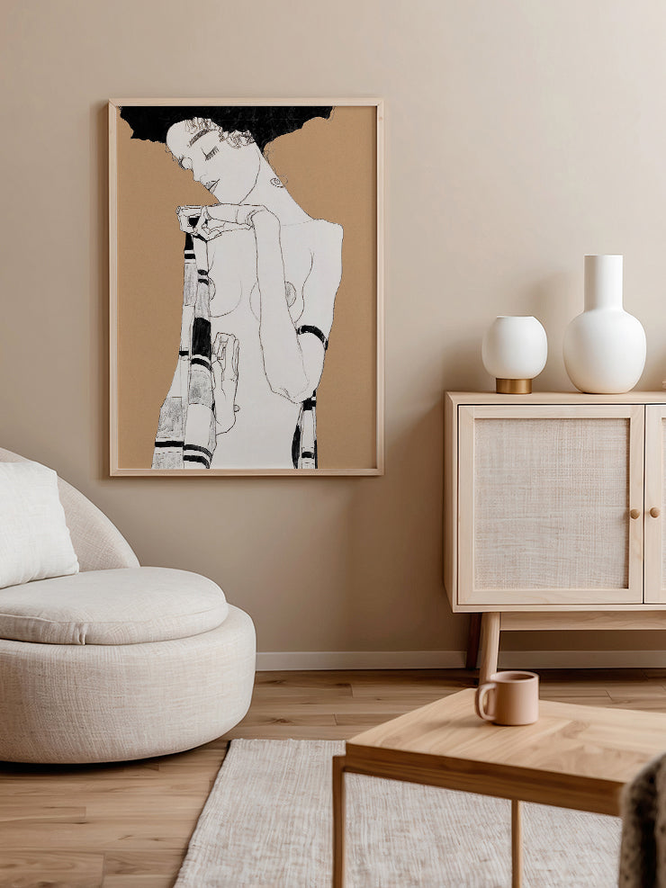 Egon Schiele Standing Girl - Art Print