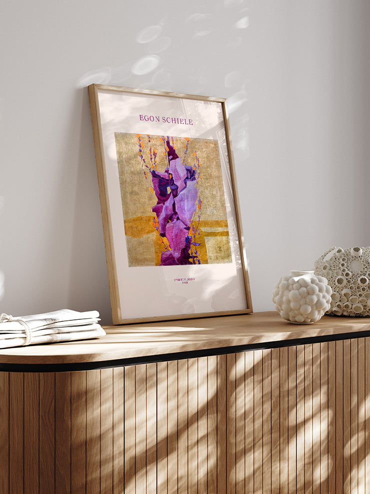 Egon Schiele Stylised Flowers - Art Print  Poster