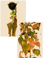 Egon Schiele Sunflowers - Poster Seti Duo